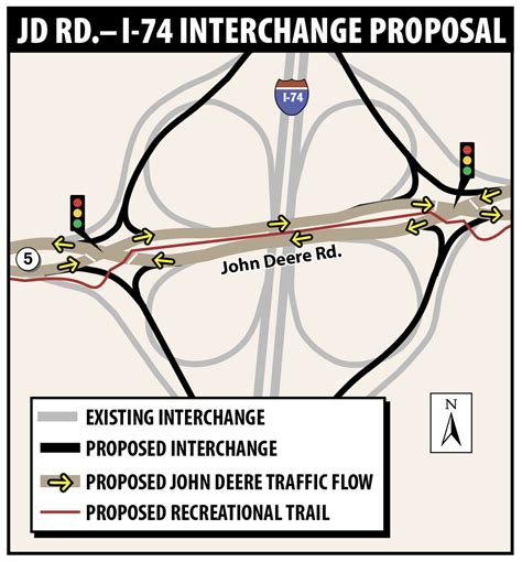 New I 74john Deere Road Interstate Interchange Proposed Local
