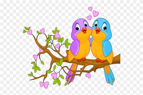 Cute Love Birds Cartoon Clip Art Images Birds Clipart Png Download