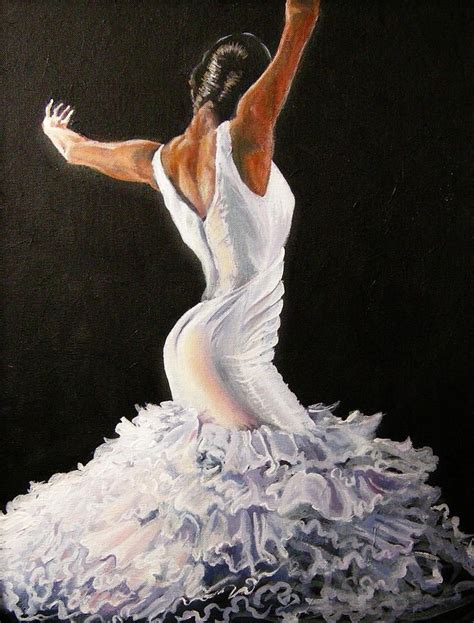 Dance Painting Flamenco Dancer In White By Tam Fleetwood Moody