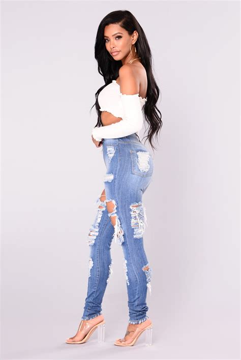 Alter Ego High Waisted Distressed Jeans Light Blue High Waisted