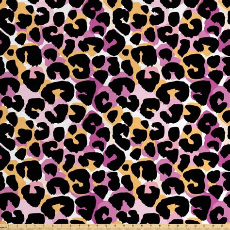 Leopard Print Fabric by The Yard, Abstract Wild Exotic Animal Skin