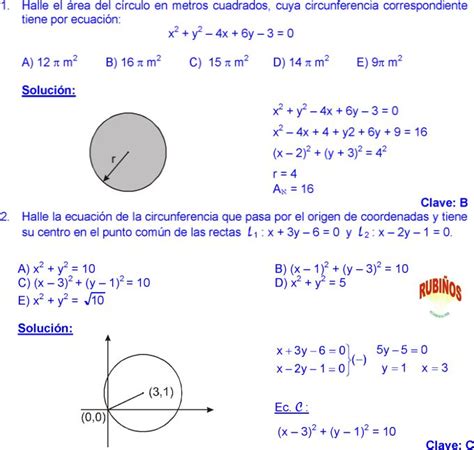 ecuación de la circunferencia ejercicios resueltos circunferencia blog de matematicas ecuaciones