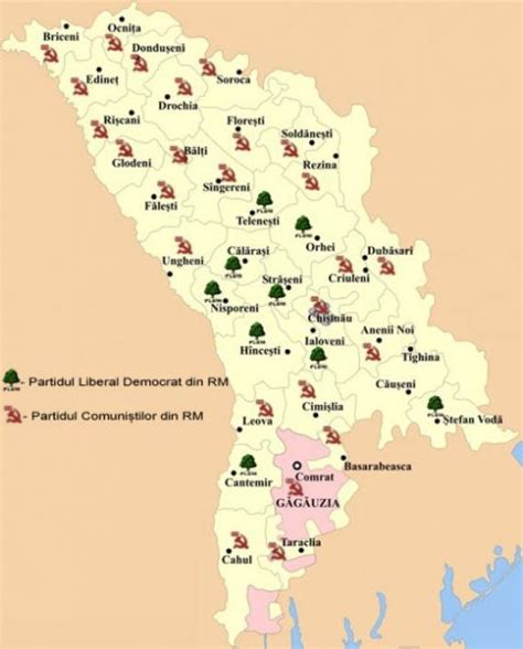 Ariile subdialectale și graiurile limbii române. Harta Republicii Moldova | Harta