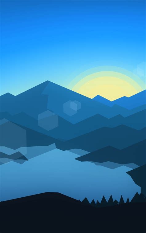 800x1280 Resolution Forest Mountains Sunset Cool Weather Minimalism