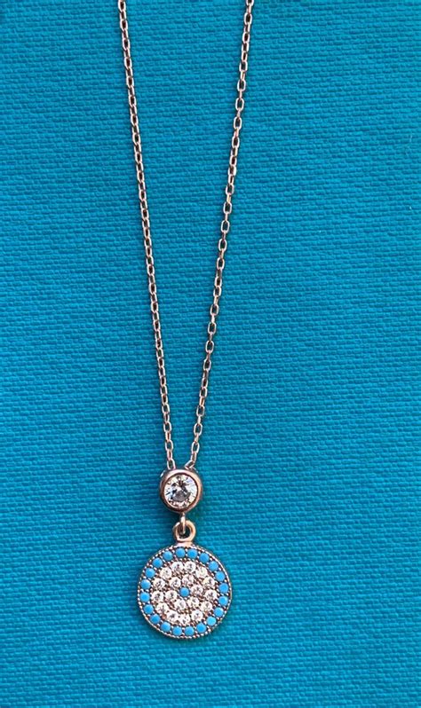 Evil Eye Necklace Sterling Silver 925 Stones Necklace Gift Etsy