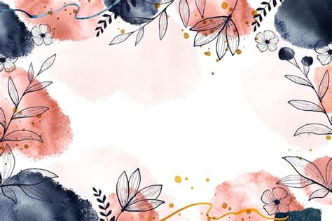 Free Vector Watercolor Nature Background With Leaves