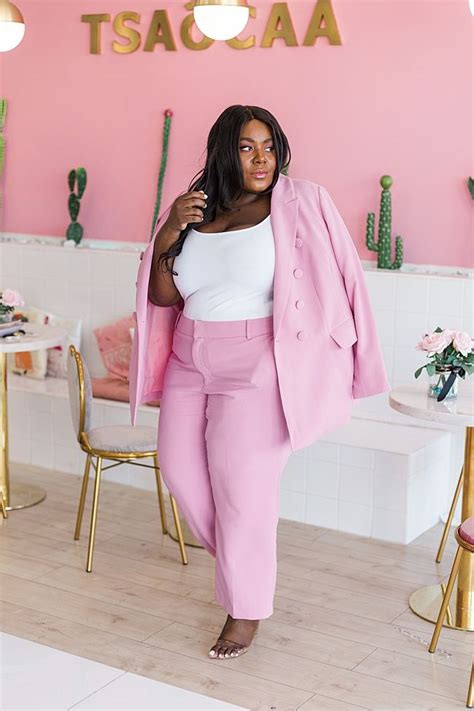 fall pink power suit musings of a curvy lady plus size fashion blog plus size fashion fashion