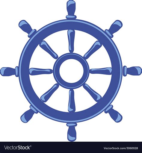 Ship Wheel Banner Isolated On White Background Vector Image