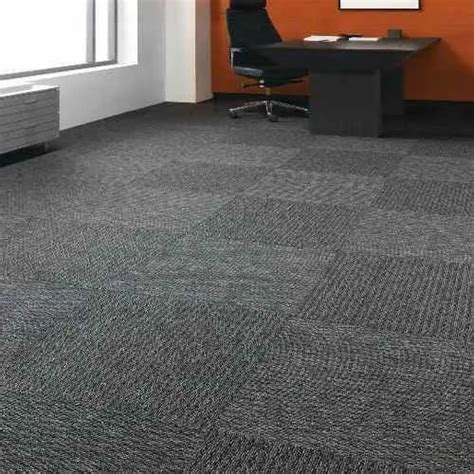 Pp Matte Gray Commercial Carpet Tiles Thickness 8 10 Mm Size