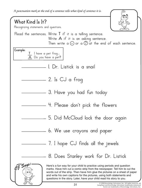 Grammar Worksheet For 2nd Grade Worksheets