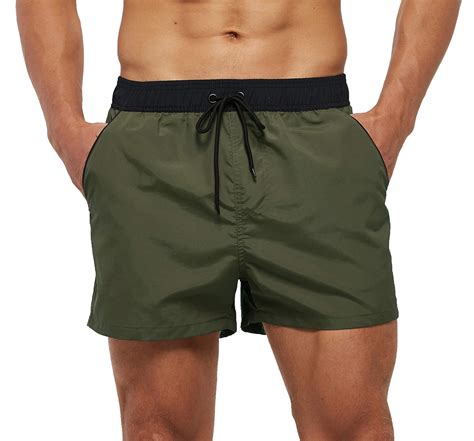 Silkworld Mens Quick Dry Swim Trunks Solid Swimsuit Sports Shorts With Zipper Pockets Medium