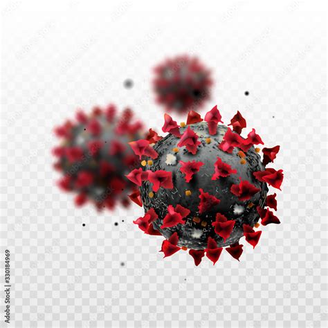 Covid 19 Chinese Coronavirus Under The Microscope On A Transparent
