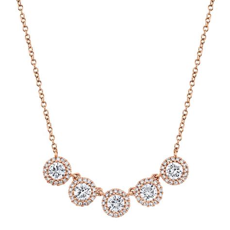 120ct 14k Rose Gold Diamond Necklace Sc55004006v3