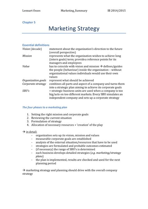 Marketing Chapter 5 Chapter 5 Marketing Strategy Essential