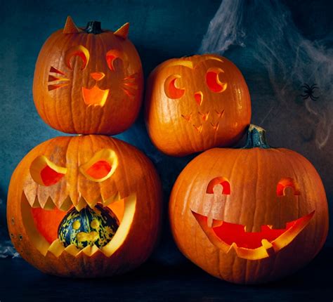 Halloween Kürbis Motive 23 abschreckende DIY Ideen zum Fest