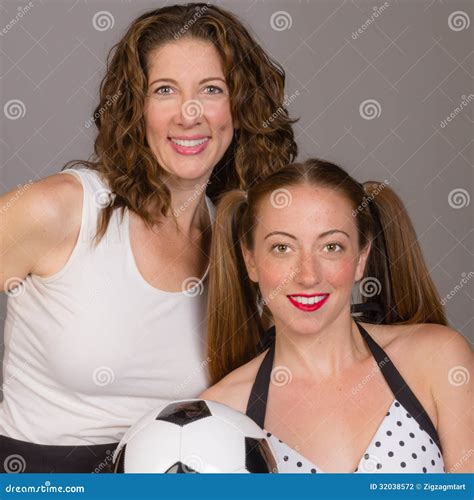 Proud Mom And Soccer Player Daughter Stock Photography Image 32038572