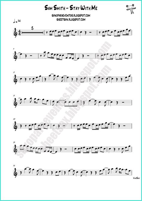 Stay With Me By Sam Smith Free Sheet Music And Playalong Free Sheet