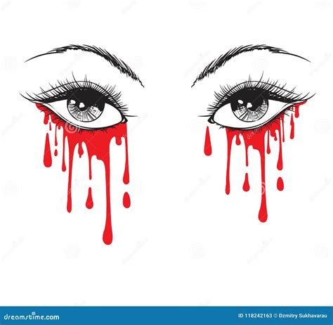 Vector Beautiful Illustration With Crying Eyes Stock Vector