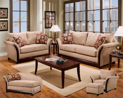 Cream Fabric Modern Sofa And Loveseat Set Woptional Items