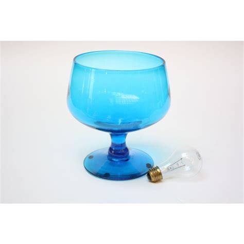 Vintage Turquoise Blown Glass Pedestal Compote By Blenko Chairish