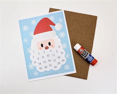 Free Santas Beard Countdown Calendar Print And Add Cotton Balls The
