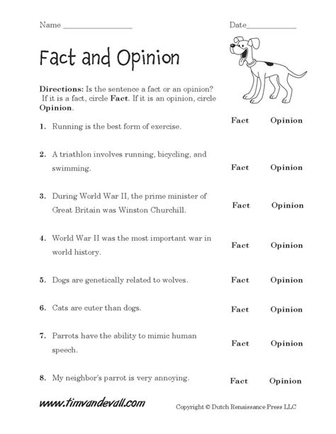 Fact And Opinion Worksheet 02 Tims Printables