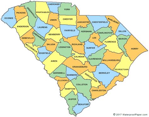 Printable South Carolina Maps State Outline County Cities