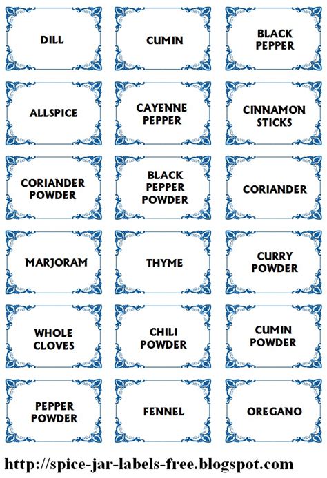 Avery Spice Labels Template Williamson