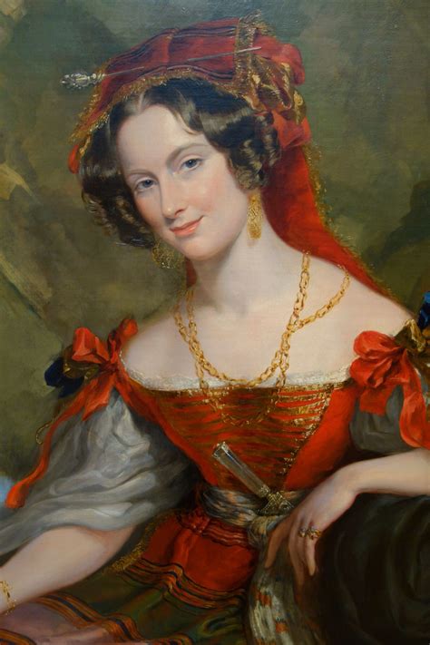 Portrait Of Lady Caroline Montagu In Byronic Costume By George Hayter