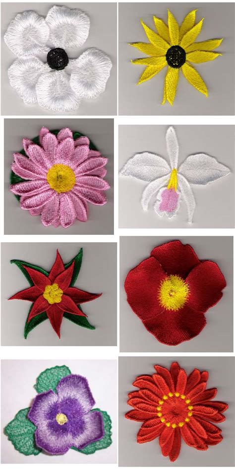 Machine Embroidery Designs Fsl Flowers Set