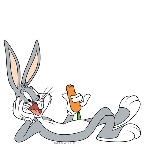 looney tunes tm check out this bugs bunny tm lying down eating carrot artwork click the