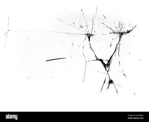Cracks In The Glass Broken Glass On A White Background Texture Background Design Object Stock