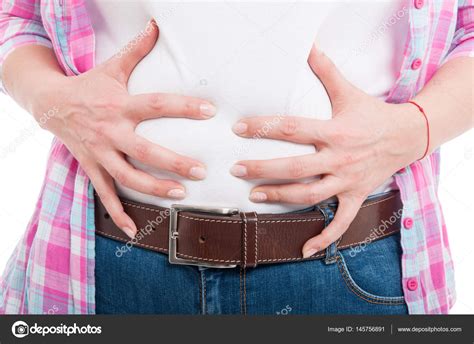 Close Up Of Female With Bloated Belly — Stock Photo © Catalin205 145756891