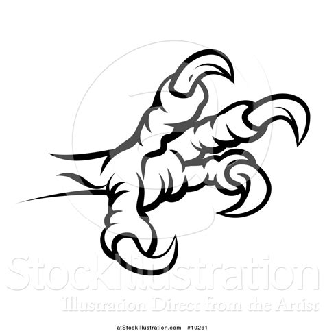 Vector Illustration Of A Blackand White Eagle Claw And Sharp Talons By