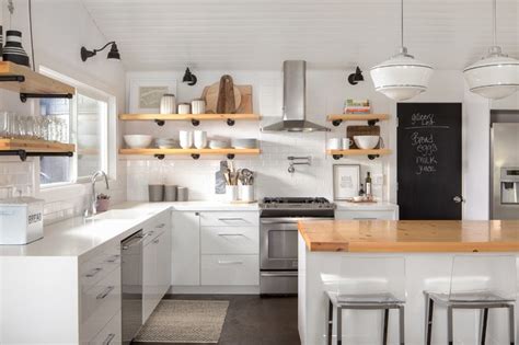 We were originally planning on just tearing out one wall of cabinetry, but once we did, we realized that ripping out all of them would truly make. Kitchen Conundrum: Upper Cabinets, Open Shelves or Space ...