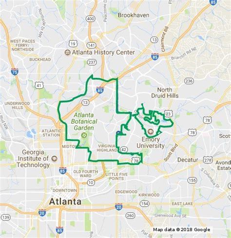 This Map Shows The Boundary Lines For Atlanta City Council