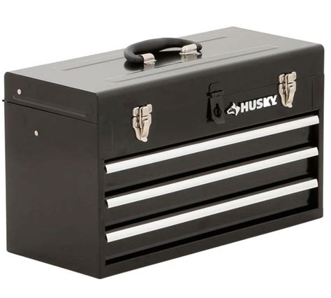 Husky 3 Drawer Portable Tool Box Storage Chest Organizer With Metal