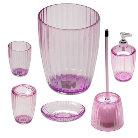 Ribbed Acrylic Bath Accessory Set Or Separates Overstock 13329646
