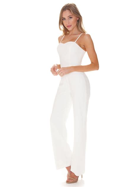 French Connection Sweeart Whisper Jumpsuit In White Fashionpass