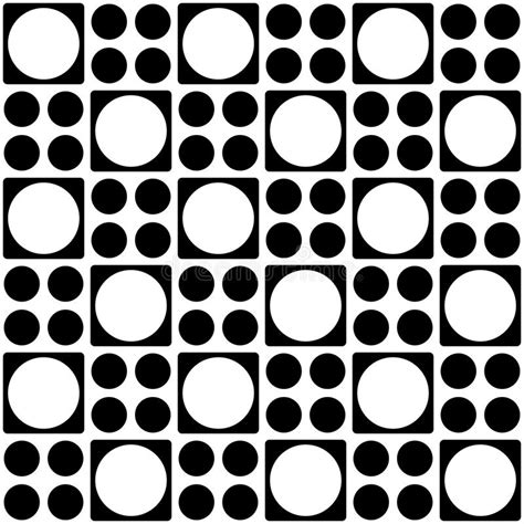 Seamless Circle And Square Pattern Stock Vector Illustration Of Black