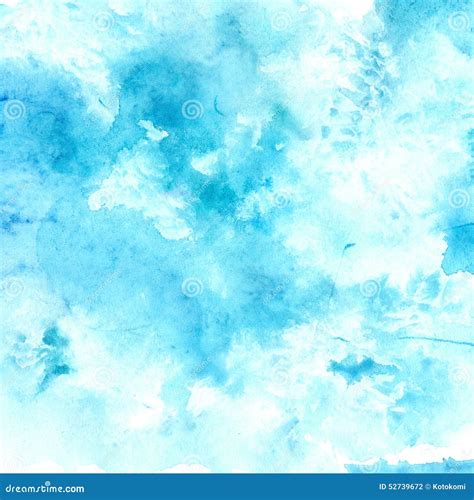 Watercolor Blue Sky Texture With Swashes And Stock Illustration