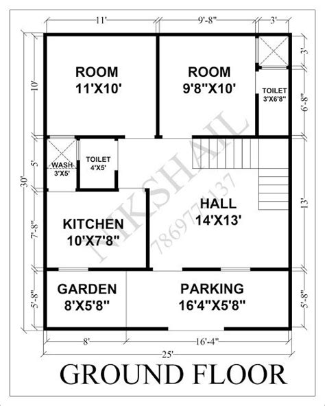 25x30 House Plan With 3d Elevation By Nikshail House Layout Plans