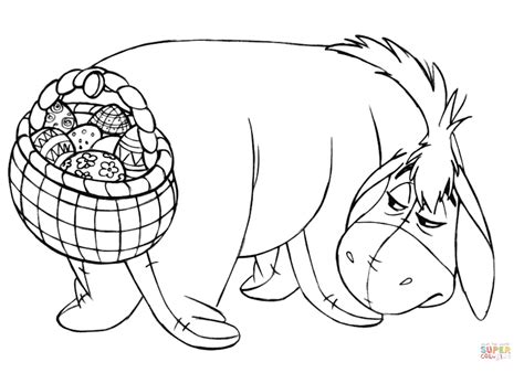 If you have a coloring page and want to share with others click here. Eeyore with Easter Basket coloring page | Free Printable ...