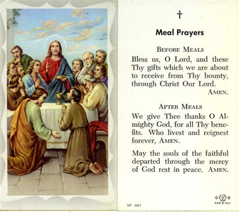 They instituted separate blessings for the various species of food. Meal Prayers | Prayers before meals, Catholic prayers ...