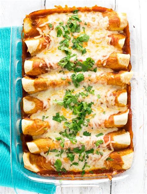 Lightly coat a 9×13 baking dish with nonstick spray and set aside. Easy Chicken Enchiladas - Fox Valley Foodie