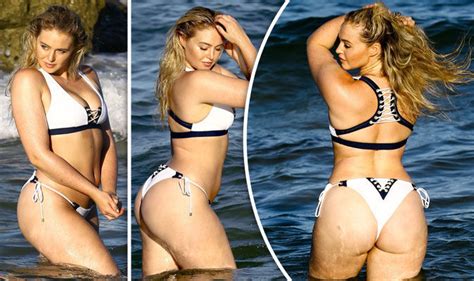 Iskra Lawrence Flaunts Her Pert Derriere During Swimwear Shoot In Miami