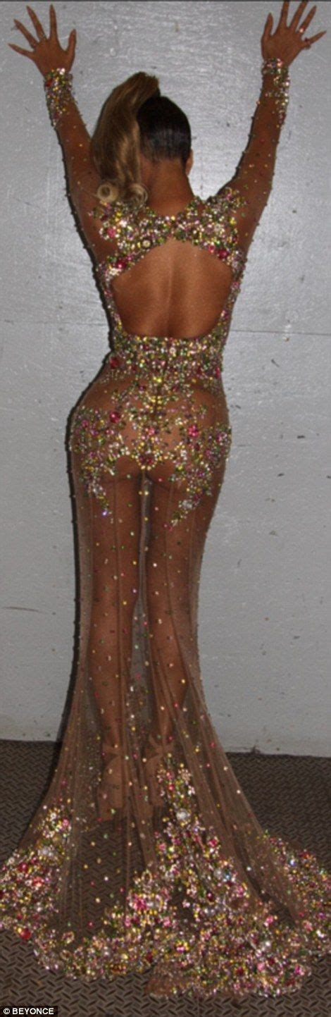 Beyonce Wows In Nothing But Crystals In Body Hugging Sheer Gown