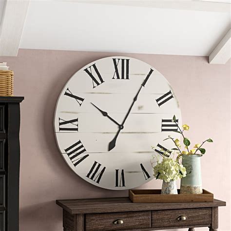 Gracie Oaks Oversized Wall Clock And Reviews Wayfair