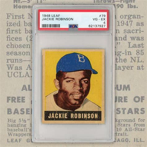 1948 Leaf 79 Jackie Robinson Rookie Card Psa Vg Ex 4 Price Realized 22067 Scp Auctions