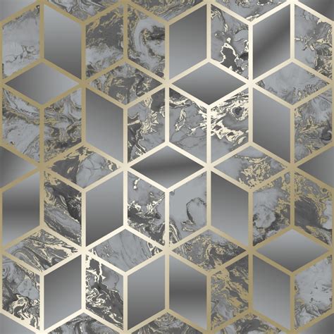 I Love Wallpaper Liquid Marble Cube Wallpaper Charcoal